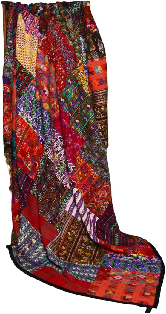 Handmade Queen-Size [94 x 94] Mixed Huipile Patchwork Quilt Set