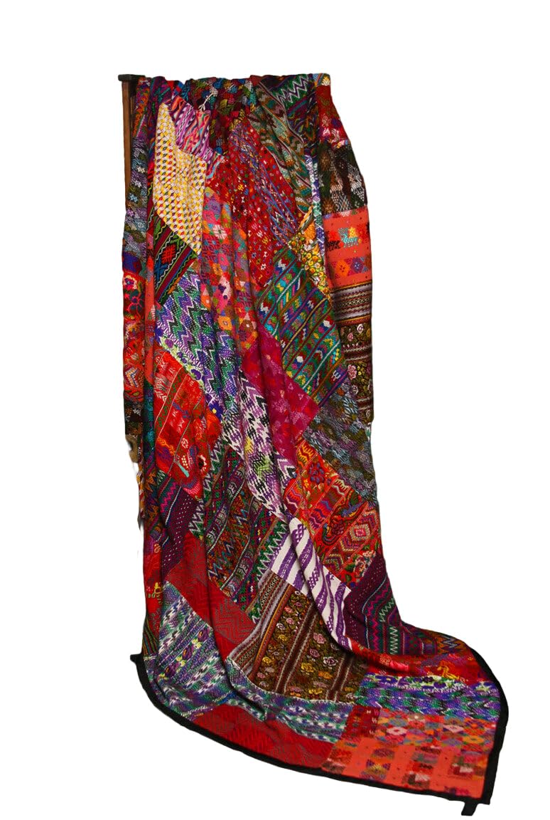 Handmade Queen-Size [94 x 94] Mixed Huipile Patchwork Quilt Set