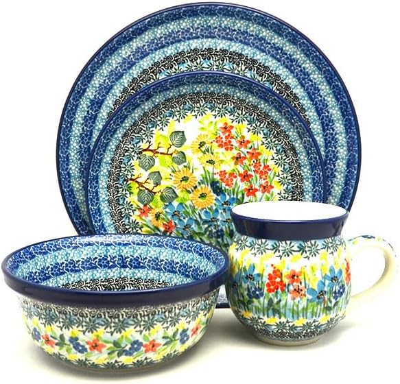 Polish Pottery 4-pc. Place Setting with Standard Bowl - Unikat Signature - U5187