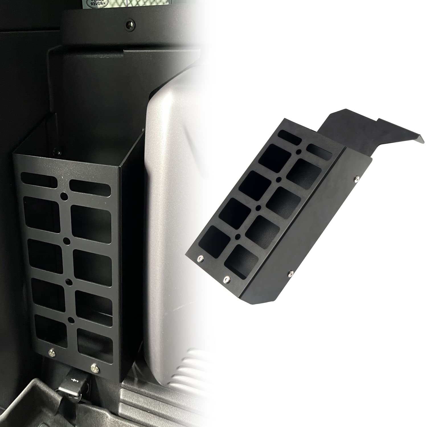 HIGH FLYING for Land Rover Defender 4dr 2020-2024 Car Rear Trunk Side Cargo Rack Organizer Modular Storage Box Basket System Luggage Carrier Storage Box Driver Side Aluminum Alloy