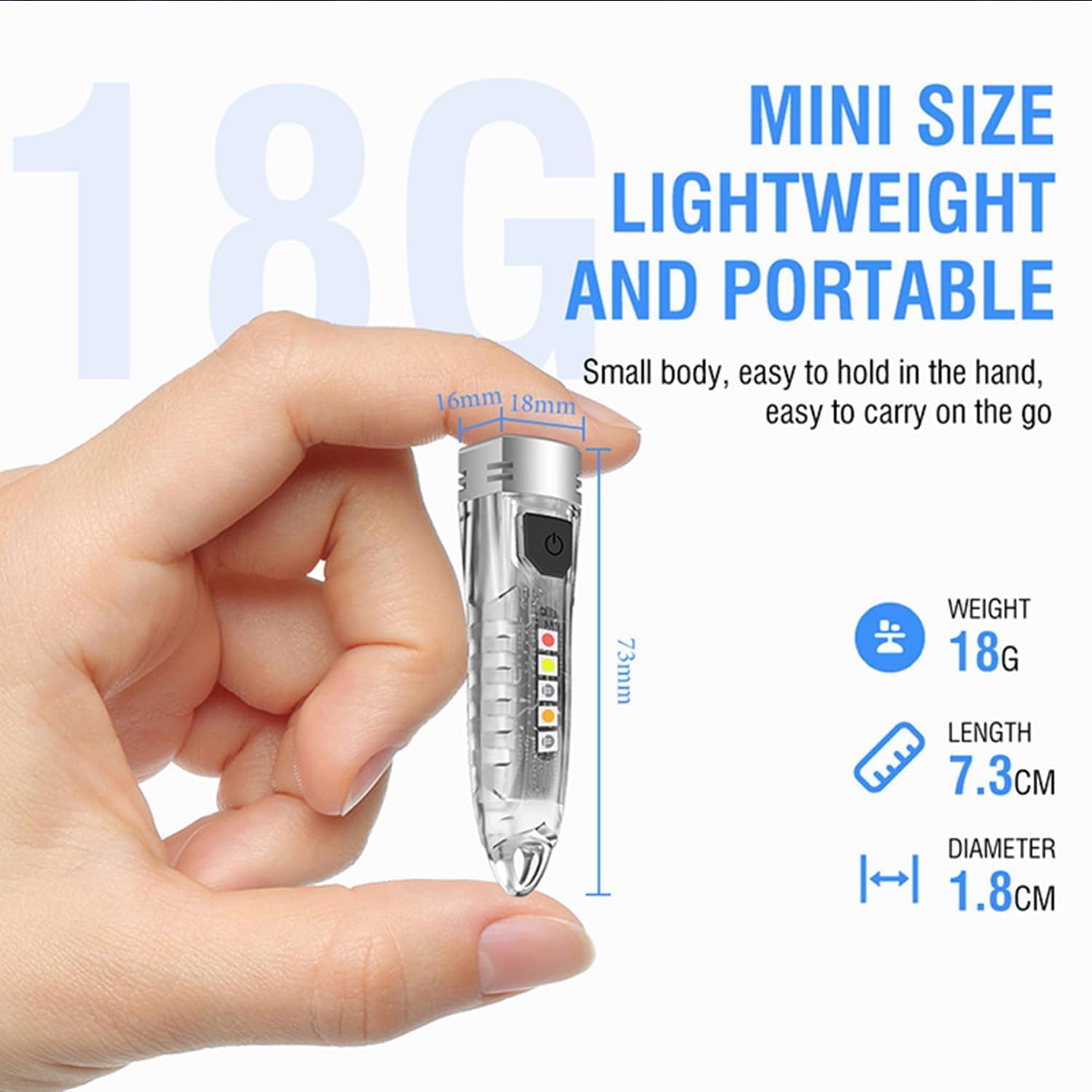 V1 Mini Keychain LED Flashlight, 400 LM Powerful 12 Modes with UV Red Blue Yellow Side Light, Rechargeable Emergency EDC Pocket Light for Daily Use, Outdoor