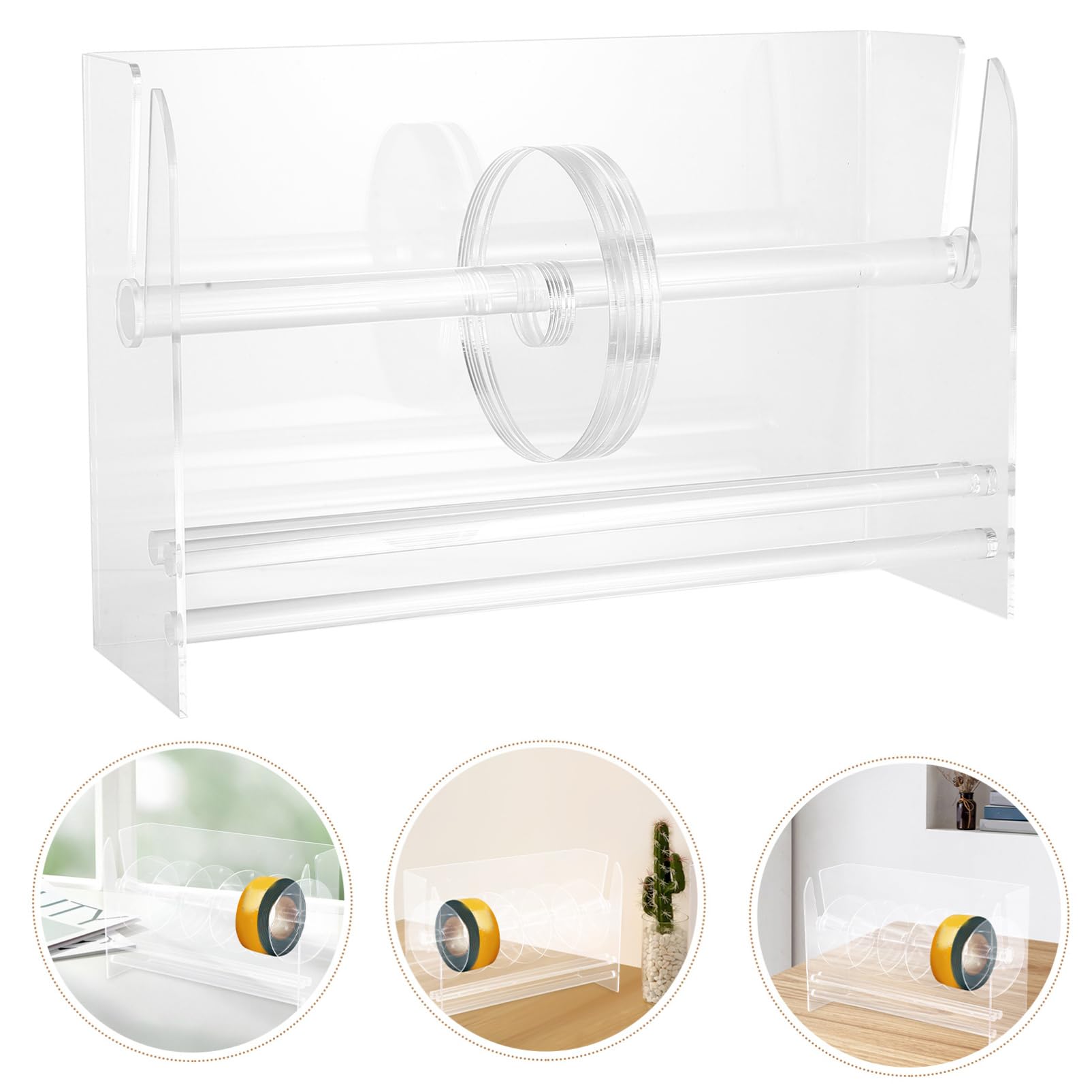 Anneome Verstellbarer Acryl Etikettenhalter Aufkleber-rollen-spender Mit Fächern Transparenter Organizer Für Büro Und Zuhause Praktischer Sticker Roll Holder Für Effiziente Schreibtischorg
