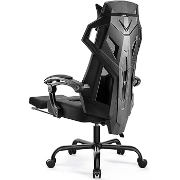 GTPLAYER Mesh Gaming Chair with Footrest, Black