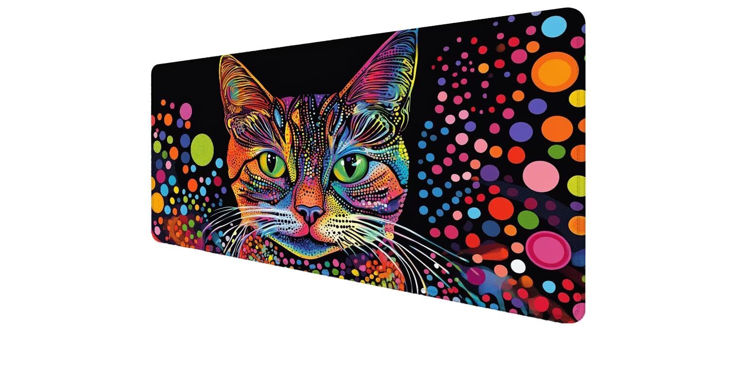 Mouse pad étanche à bords cousus grand format motif chat - 8