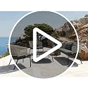 Image of DEVOKO 4 Seater Sofa Outdoor Indoor Conversation Patio Rope Furniture Set with Cushion and Center Table for Garden, Bacony, Poolside (Platinum & Dark Green)