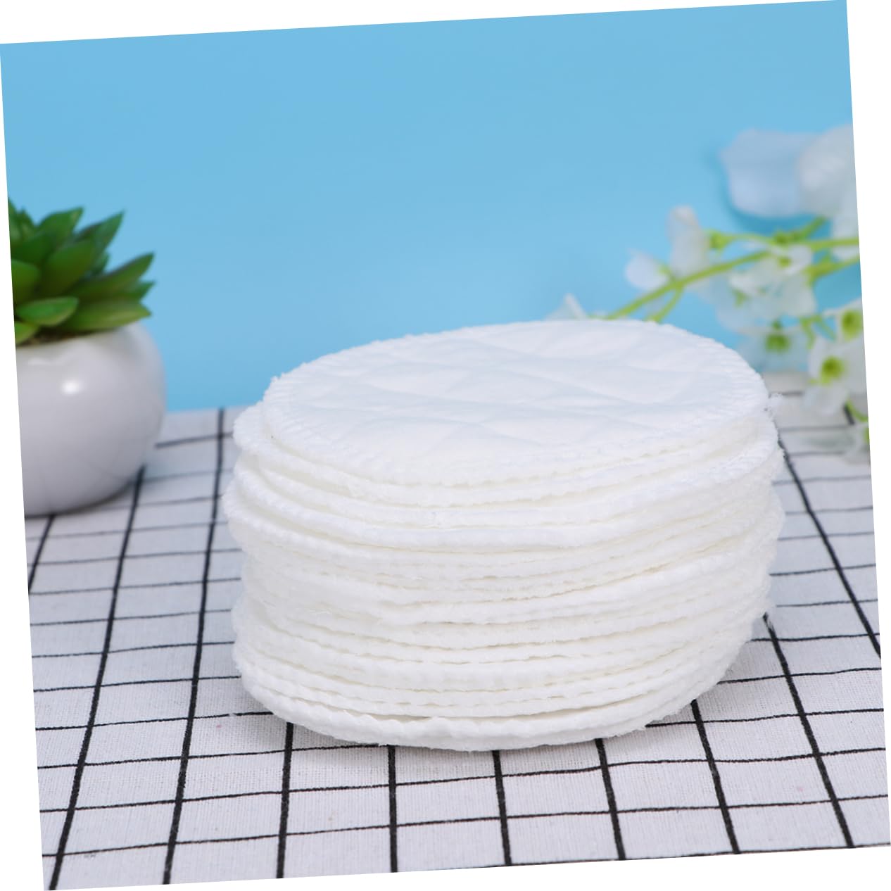ULDIGI 20pcs Cotton Nursing Pads for Breastfeeding Leakproof Reusable Breast Milk Spill Pad Washable Feeding Pads Comfortable Lining