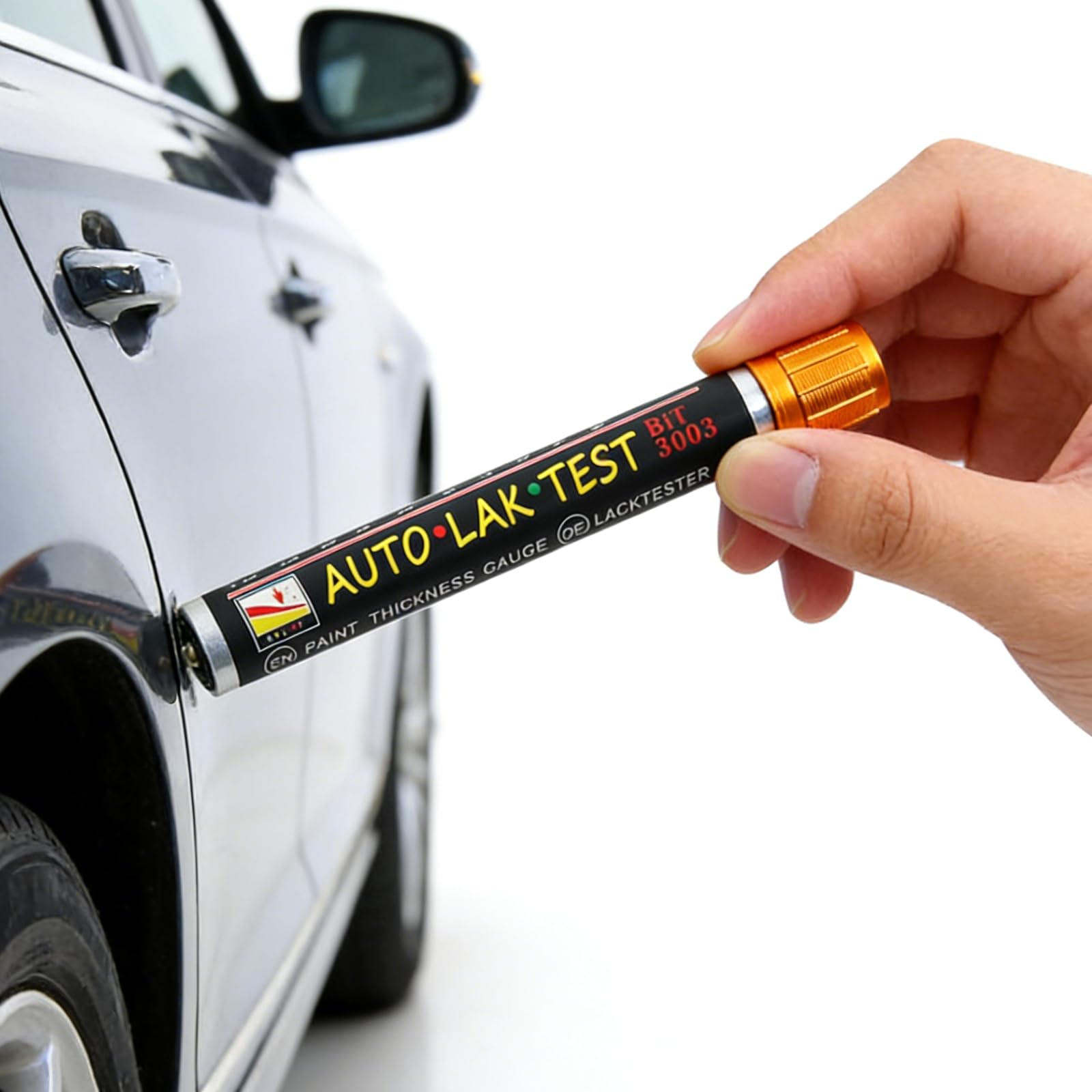 Misuratore di Vernice per Auto, Rilevatore di Danni alla Carrozzeria dell'auto con Punta Magnetica e Scala Cromatica su Scala Micrometrica per Auto per Controllare lo Spessore Della Vernice