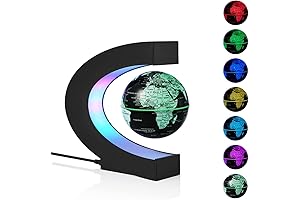 Magnetic Levitation Earth Globe with LED Lights, a Captivating Desktop Ornament