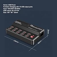 Vista 3 de MaxLax Estación de carga USB, estación de carga USB múltiple de 10 puertos de 60 W, cargador de múltiples puertos para teléfonos inteligentes
