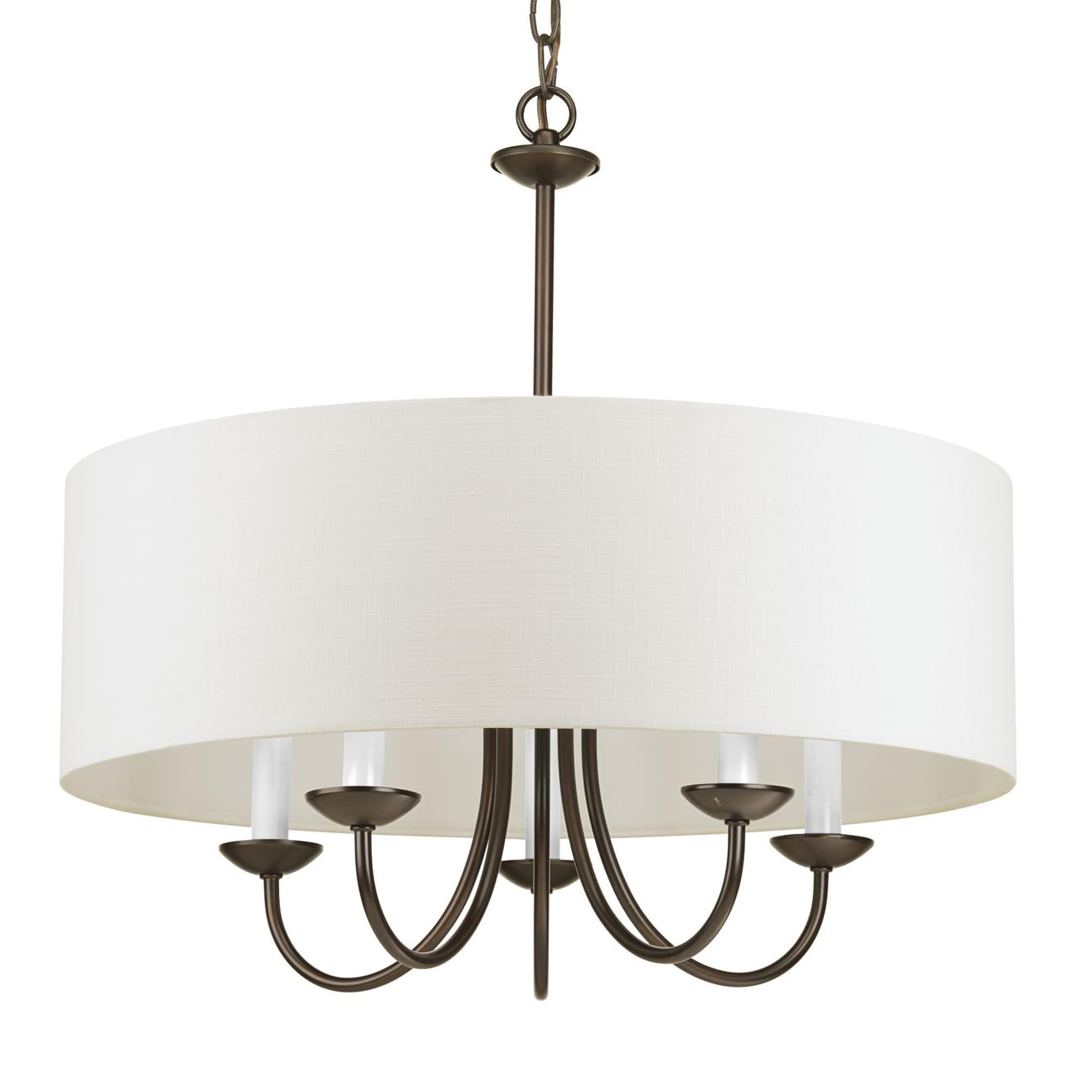 Progress Lighting drum shade farmhouse chandelier antique bronze