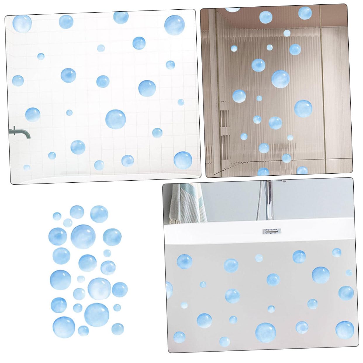 LALAFINA Selbstklebender Badezimmer Deko Blasen Wandaufkleber aus Pvc mit Blasenmuster Abziehbar und Vielseitig für Wohnzimmer und Badezimmer Wanddekoration