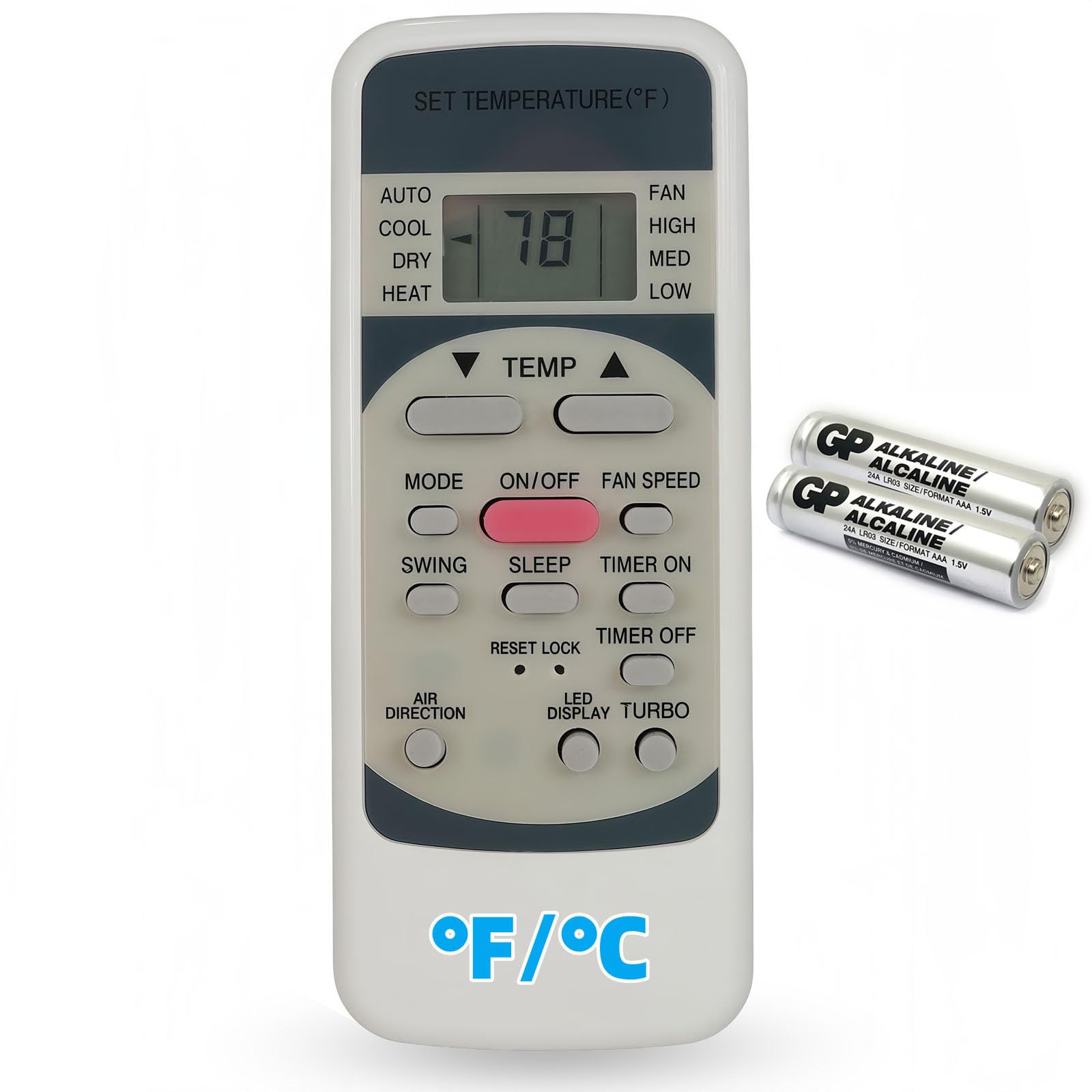 Photo 1 of Universal Remote Control R51M/E Replacement for Midea Air Conditioner, Compatible with Midea All Models AC Remote (Both Fahrenheit and Celsius Display)-with Batteries