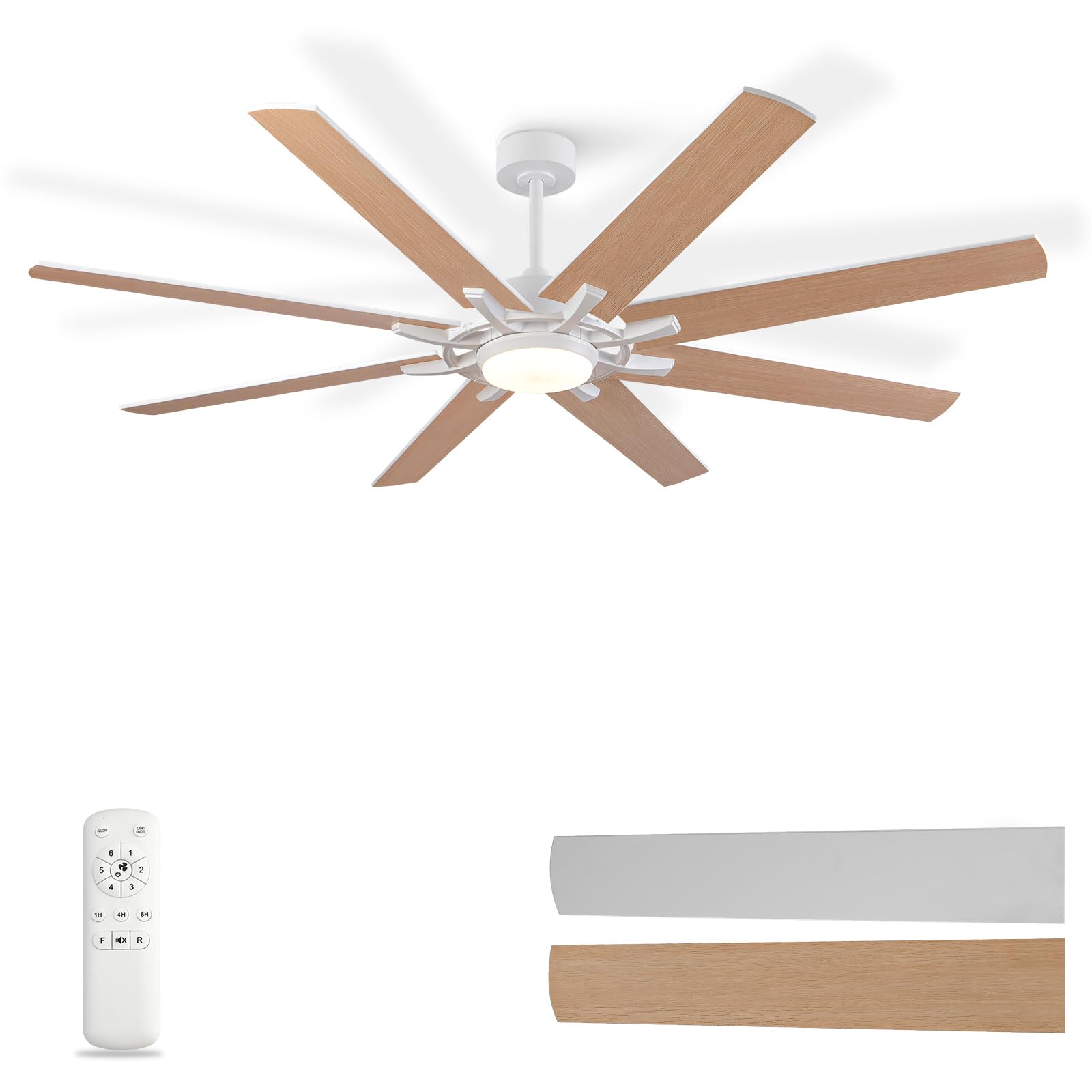 ⭐︎king⭐︎ KENSID 52 Inch Brushed Nickel Ceiling Fans with Lights and