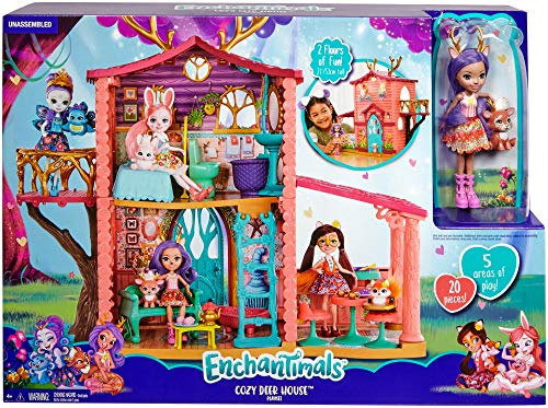 Enchantimals GWG90 - Zweistöckiges Reh-Spielhaus ( ca. 60 cm) mit Danessa Deer Puppe (15 cm), Spielzeug für Kinder ab 4 Jahren – Bild 8