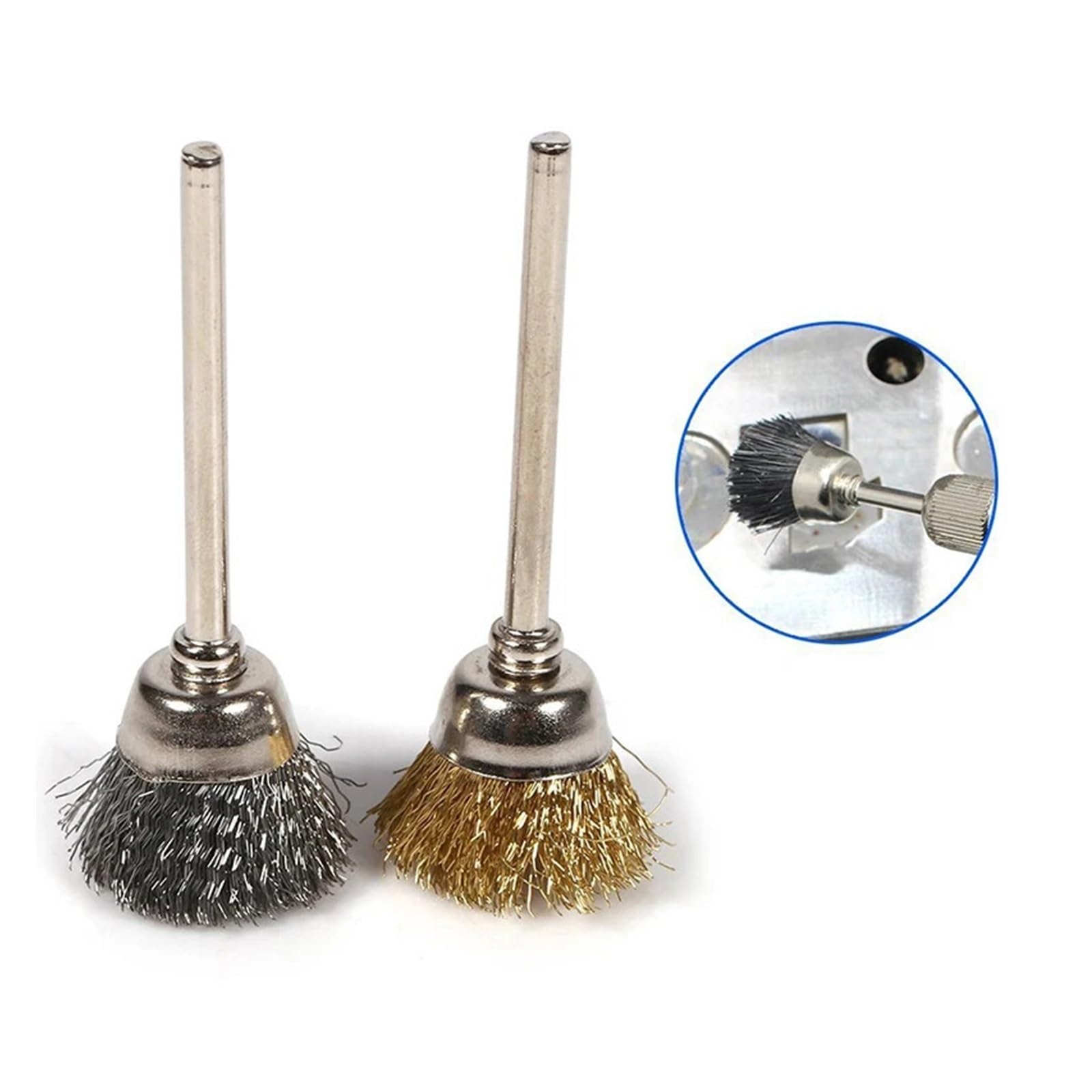 12 sztuk szczotka druciana szczotka mosiężna wiertło narzędzie obrotowe polerowanie narzędzie obrotowe zestaw szczotek do usuwania rdzy metalowej ( Color : 12pcs Steel Brushes , Size : 3MM )