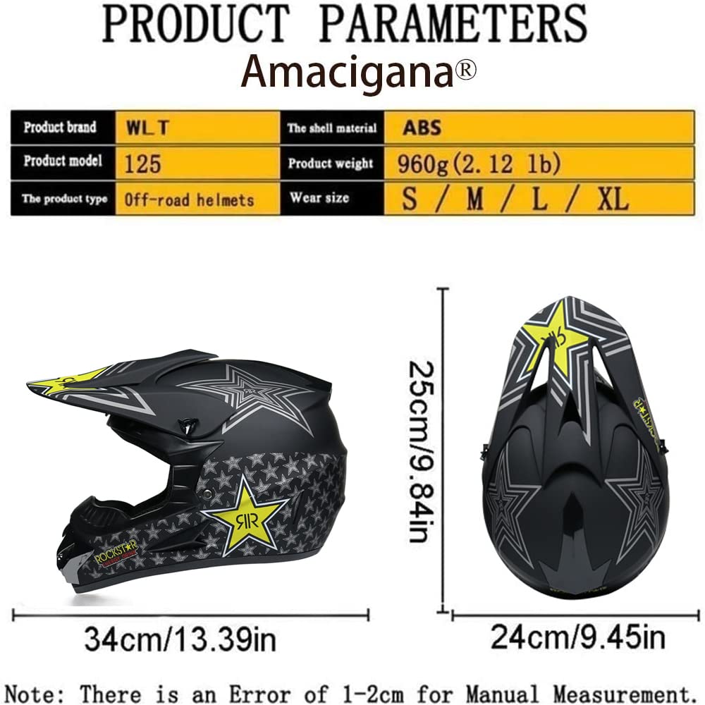 Casco de moto de motocross Downhill Fullface – Casco de cross para hombre, casco integral – Carcasa exterior aerodinámica ABS – Carcasa interior EPS
