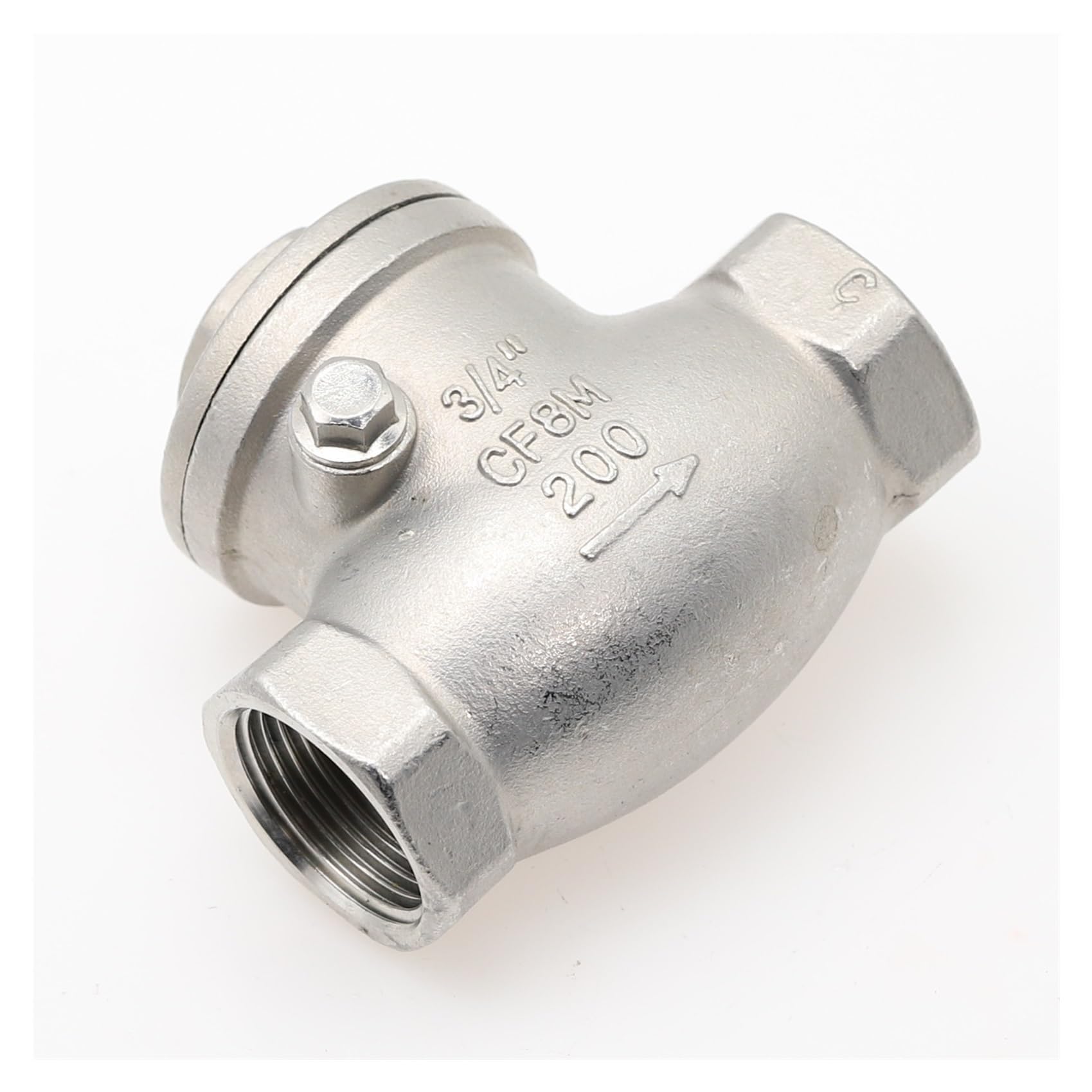 1 szt. Zawór zwrotny poziomy ze stali nierdzewnej z otworem na drut 304 1/2" 3/4" 1" gwint żeński zaworem zwrotnym wahadłowym(1-1/4")