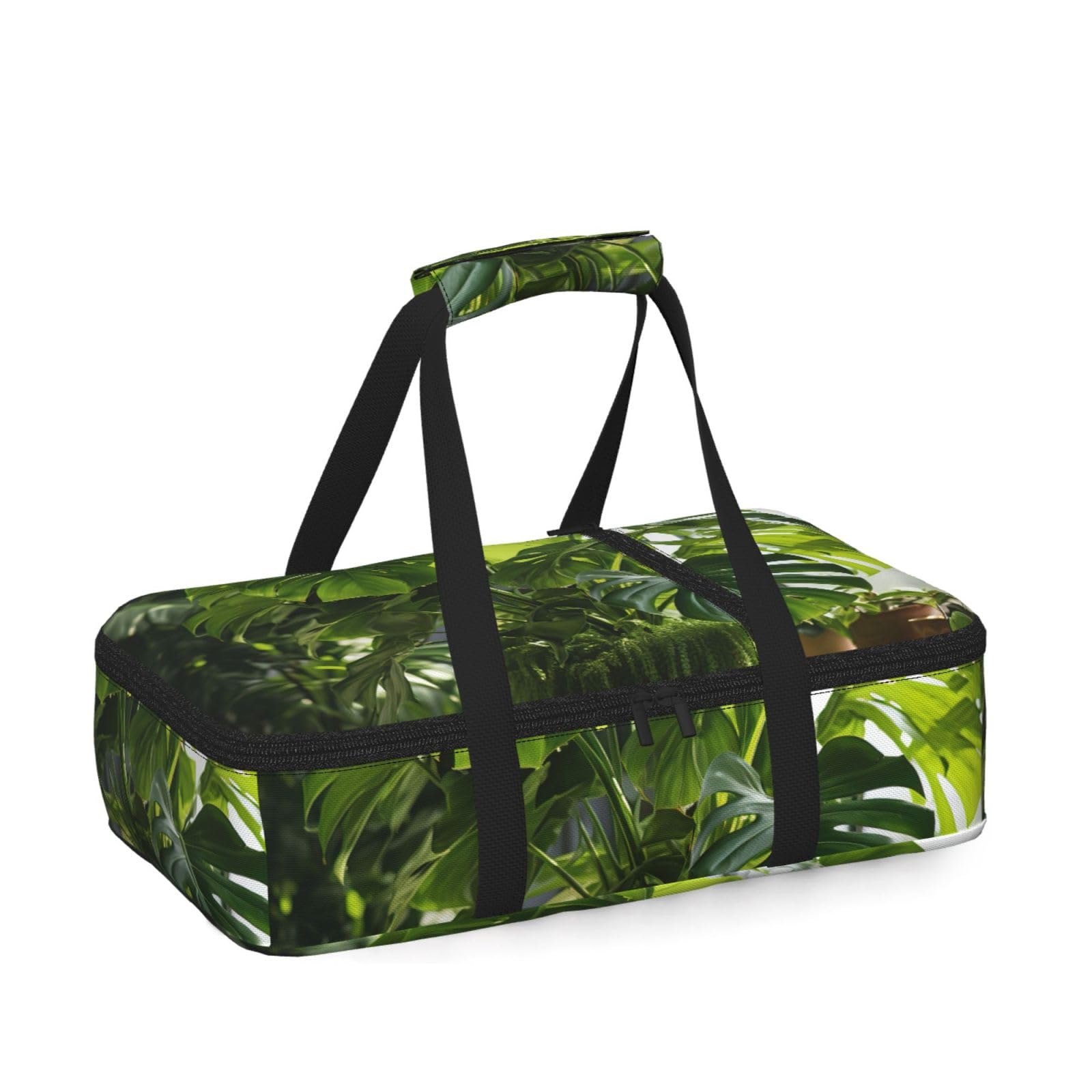 Monstera Deliciosa Banana Palm Print Insulated Thermal Food Storage Bag Daily Reusable Picnic Tote Lunch Box Home