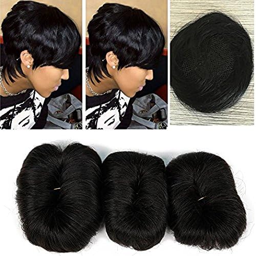 Brazilian Virgin Hair 27 Pieces Short Human Hair Weave With Free Closure 27 Piece Weave Human Hair 3 Pcs Tissage Bresilienne (Colour 1)