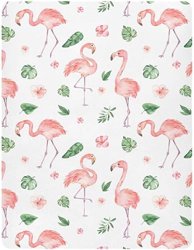 Burbuja Flamingos Sábana bajera para cuna para niños y niñas, sábana bajera ajustable para cuna de 28 x 52 pulgadas para colchones estándar de cuna