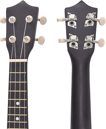Miniatura 84 de Ukelele soprano para principiantes, juego de iniciación de ukeleles de madera de tilo de 21 pulgadas con bolsa de gig sintonizador digital, cuerdas