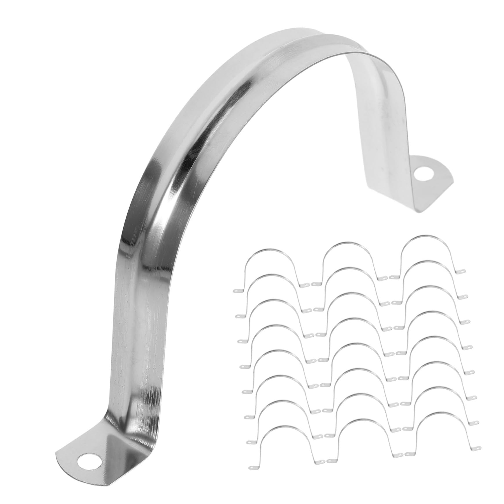 FUNOMOCYA 100pcs Stainless Steel Pipe Clamp Tube Clamp Bracket Circular Clamp Conduit Strap Pipe Hose Clamp Conduit Mounting Brackets Tube Fasteners Hose Clamps Pipe Supports U Clamp Silver