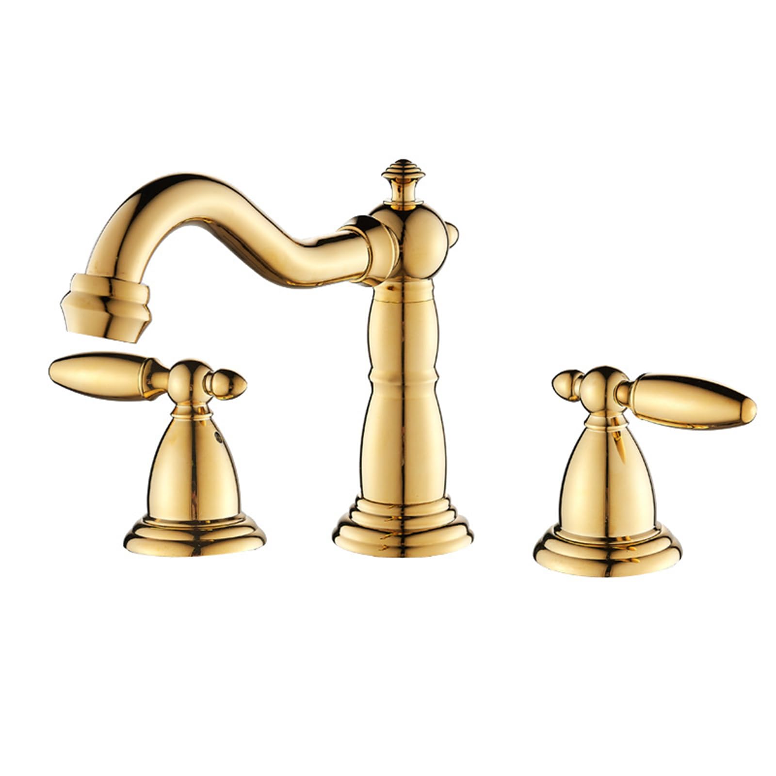 Zqfhsx Gold 3 Hole Basin Mixer Faucet Brass Bathroom Faucet-Antique