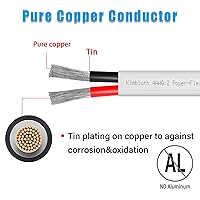 Vista 3 de Cable marino dúplex de calibre 6, cable de cobre estañado para barco, 6 pies 6 AWG estándar USA OFC alambre de cobre libre de oxígeno para altavoces