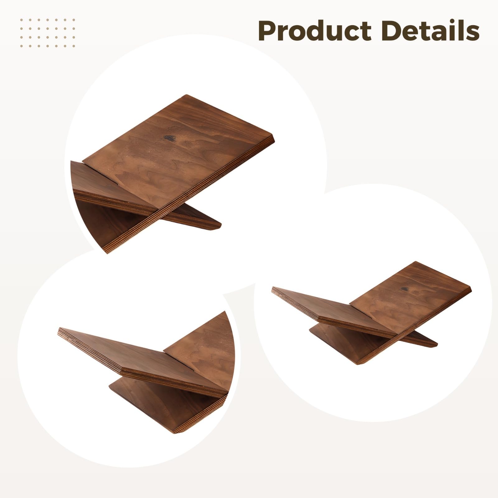 Soporte para libros de madera, inclinado de 15 grados, en forma de V, para lectura cómoda, extraíble y portátil, para libros de cocina, escritorio, oficina y hogar, 32 x 23 cm