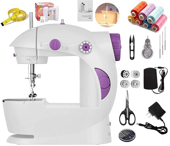 Vivir Sewing Machine For Home Tailoring With Inbuilt Focus Light, Foot Pedal, Adapter And Sewing Kit