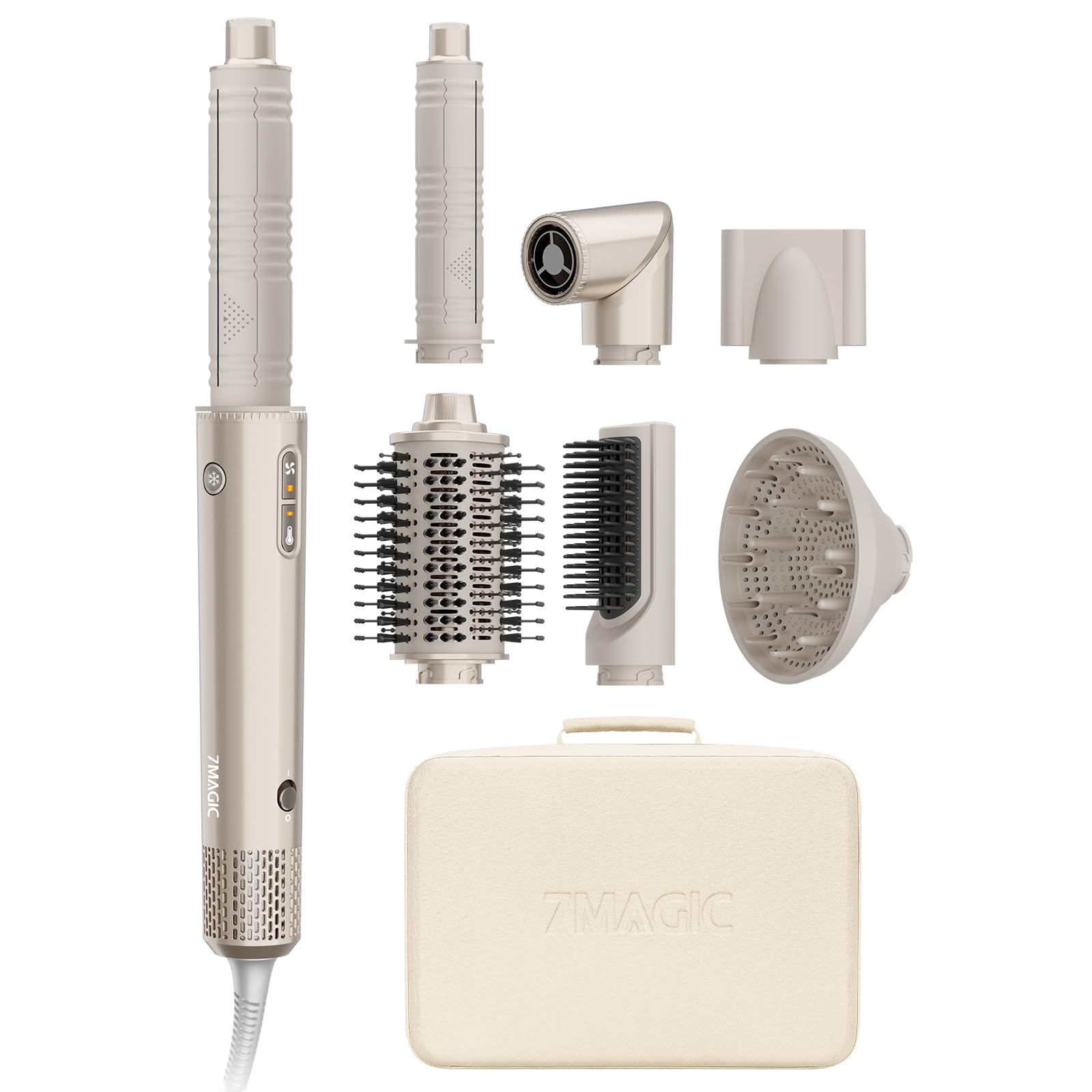 7MAGIC 7 in 1 Hairstyler Airstyler, Ionen Föhn mit Diffusor, Lockenstab Automatisch, Warmluftbürs...