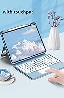 Vista 5 de iPad Air Air2 iPad 5ª 6ª generación 9.7 pulgadas iPad 5 iPad 6 Funda con teclado Touchpad horizontal/vertical Soporte magnético desmontable BT