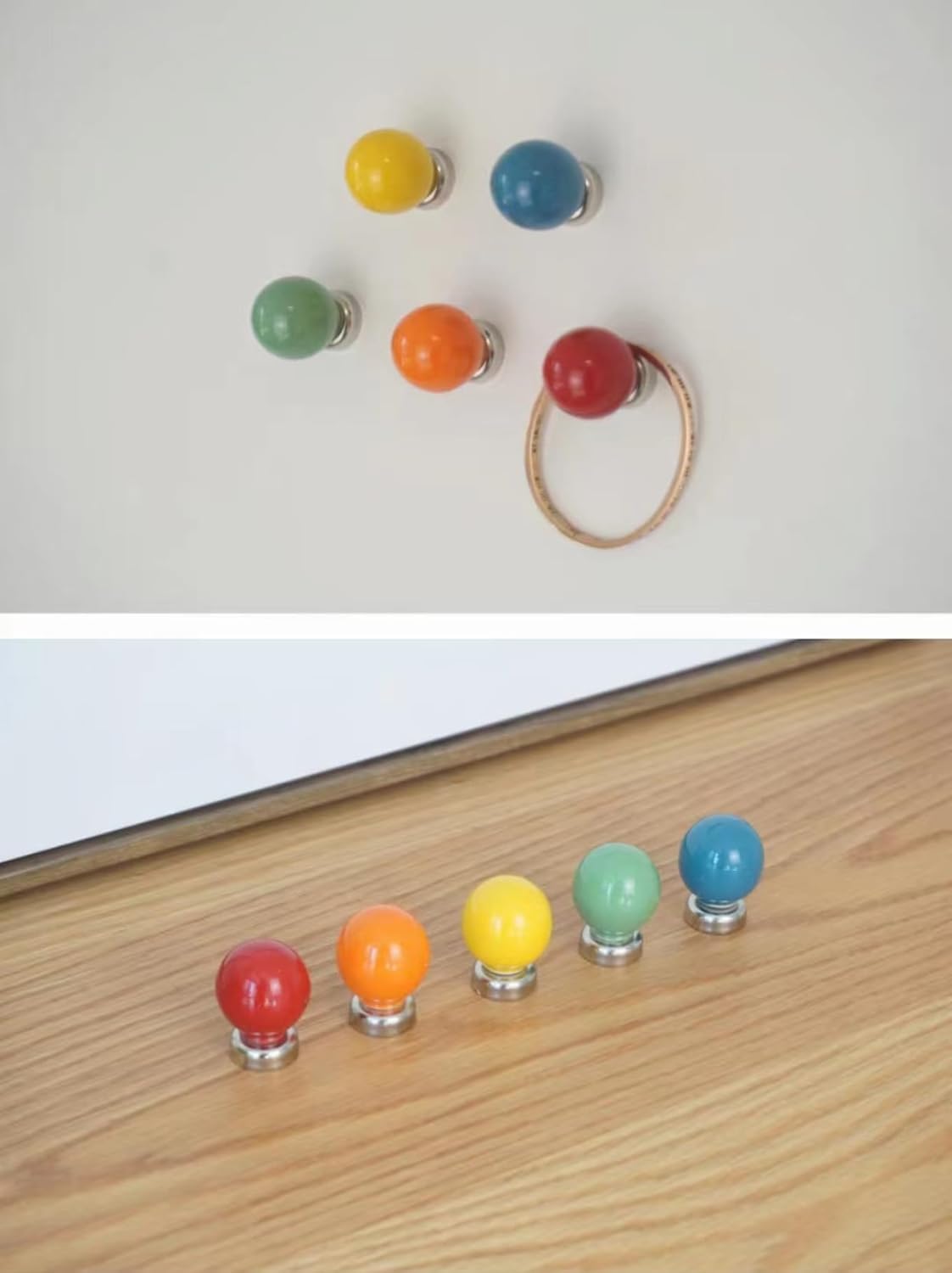 5PCS Colorful Magnetic Hooks Strong Spherical Fridge Magnet Refrigerator Magnets Glossy Whiteboard Magnets for Home Kitchen Locker Office Calendars Magnet Whiteboard Maps Ceramics Fun Decor