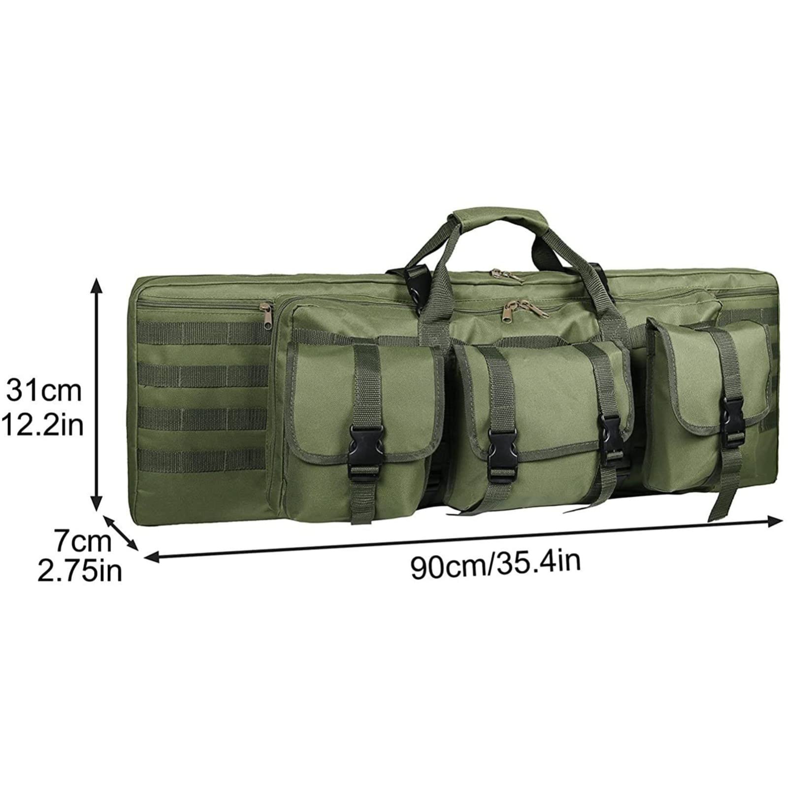 Funda Táctica para Fusil,Bolsa Doble para Rifle,Mochila para Fusil Suave y Acolchada,Bolsa para Escopeta Doble con Correa de Hombro Ajustable, Longitud Disponible en 90cm