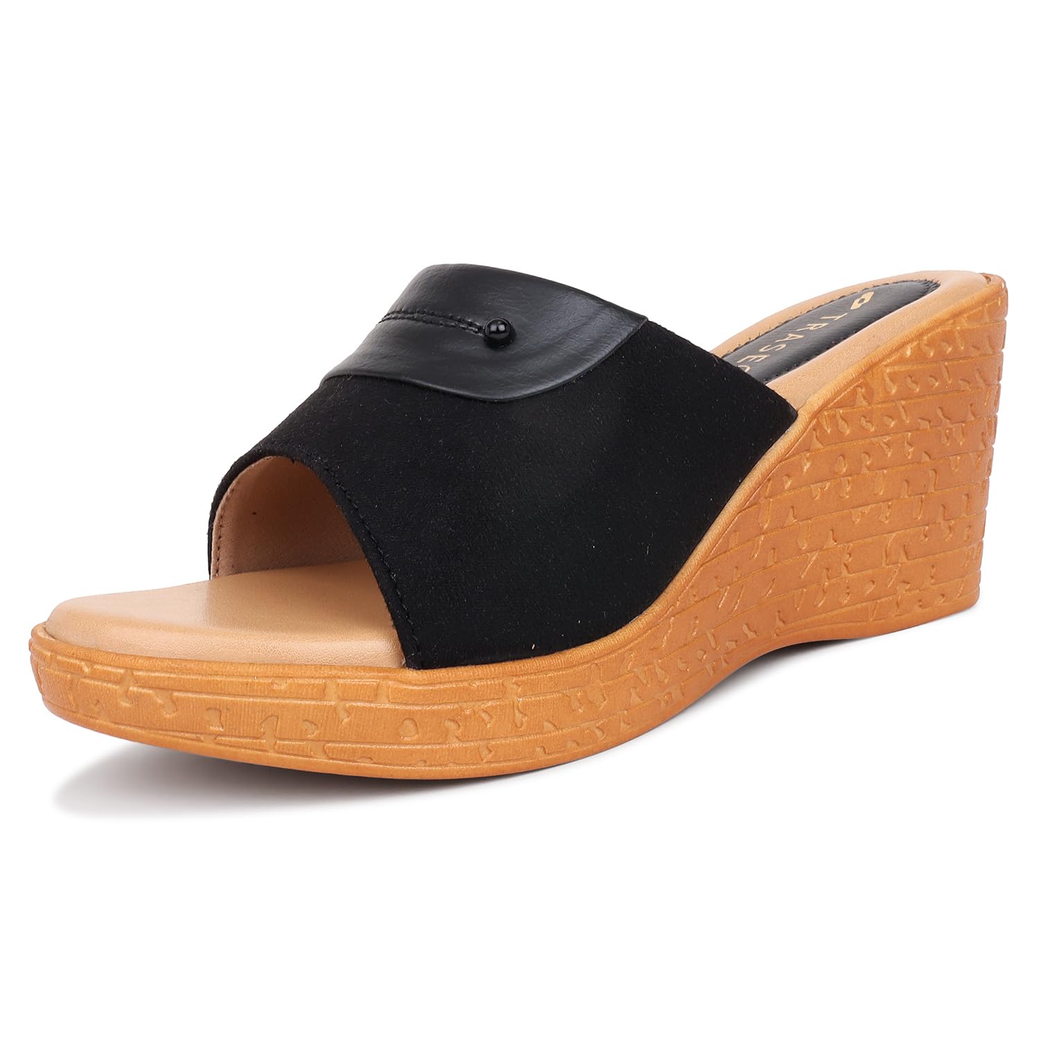 TRASE Elive Wedge Heel Sandals for Women (Black, 6 UK) (B0DFMHKNC9) Amazon Price History, Amazon Price Tracker