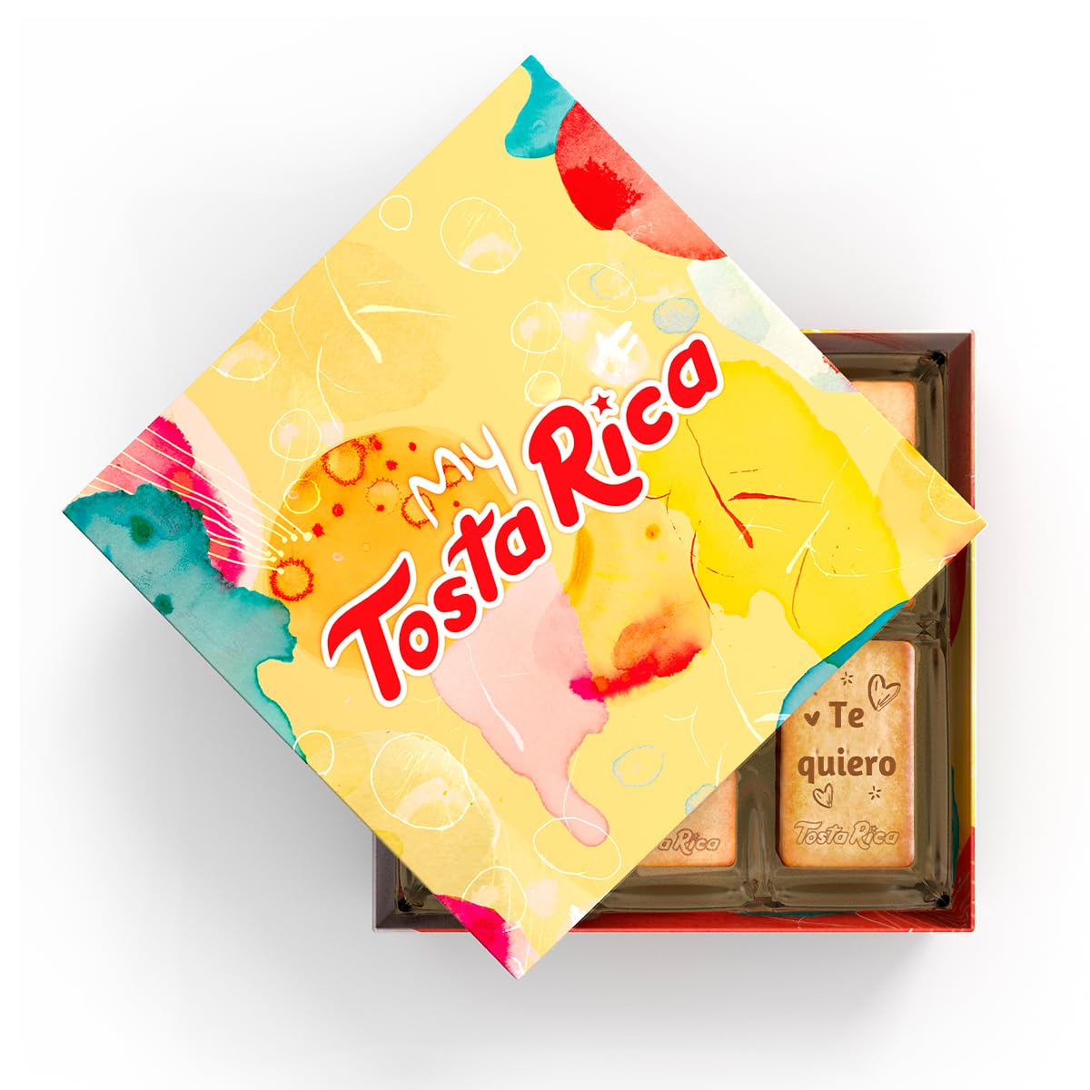 My TostaRica - Galletas con mensaje “Te quiero” - Contenido: 30 Galletas Impresas con Dedicatoria - Regalo con Mensaje Impreso