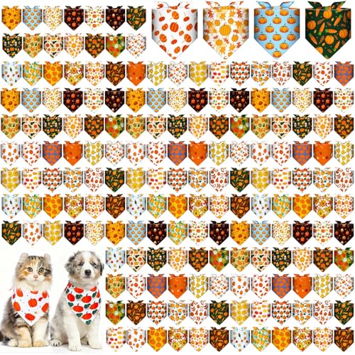 Aliceset 180 Pcs Fall Dog Bandanas Bulk Thanksgiving Bandana for