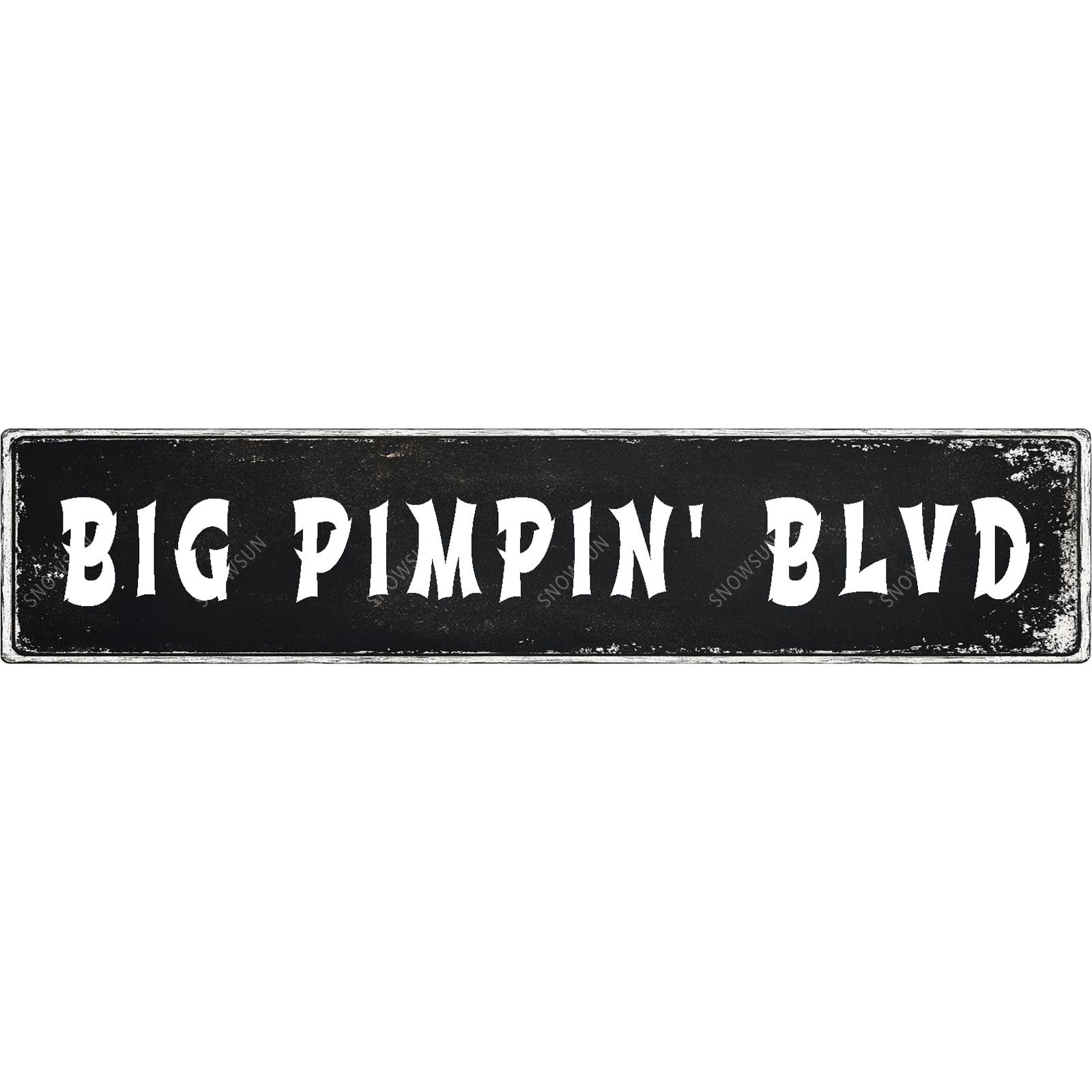 Big Pimpin' Blvd Tin Sign Funny Vintage Street Sign Wall Decor for Home Farmhouse Bar Cafe Fence Yard Decor 4x16 Inch