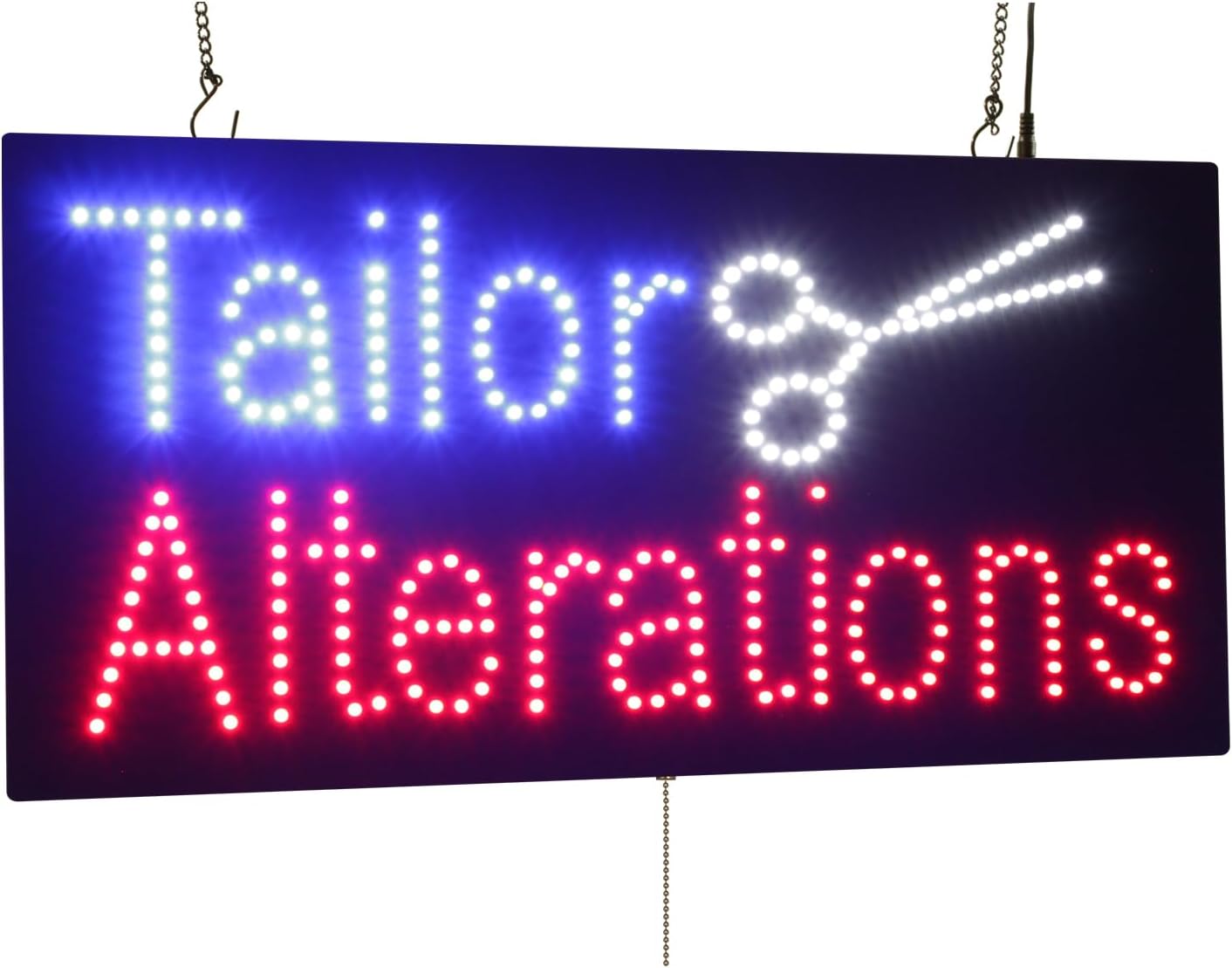 Tailor Alterations Sign, 24"x12", 60x30cm, TOPKING, LED, Neon, Florescent, Signage, Signboard, Display, Billboard, Screen, Grand Opening, Gift