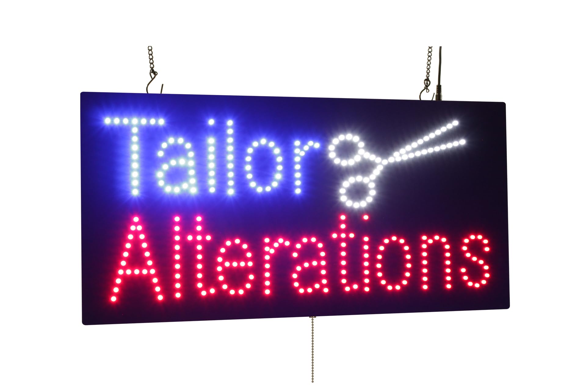 Tailor Alterations Sign, 24"x12", 60x30cm, TOPKING, LED, Neon, Florescent, Signage, Signboard, Display, Billboard, Screen, Grand Opening, Gift