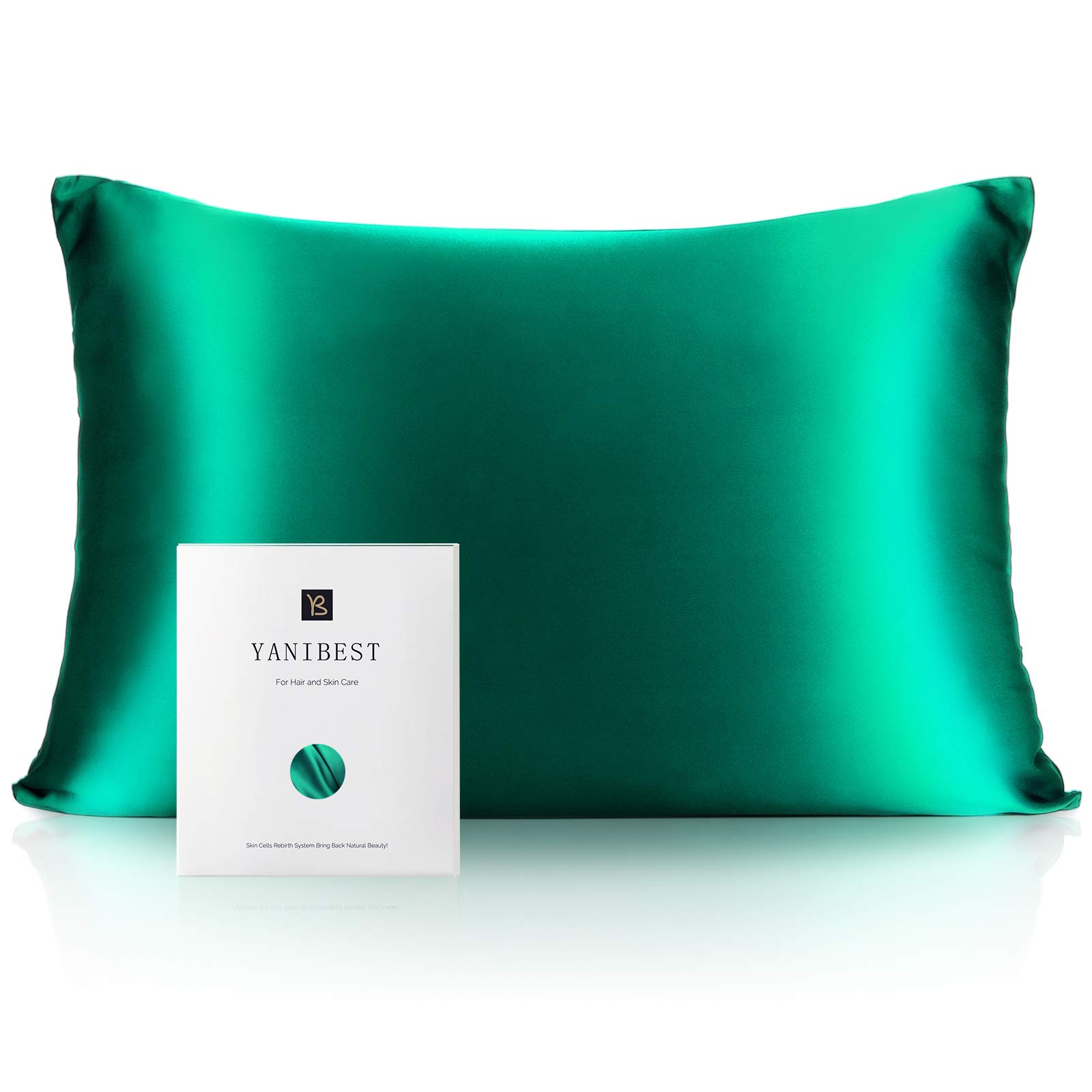 Yanibest Vegan Silk Satin Pillowcase for Hair and Skin, Standard Queen King Pillow with Hidden Zipper, Soft Breathable Smooth Cooling Pillow for Sleeping