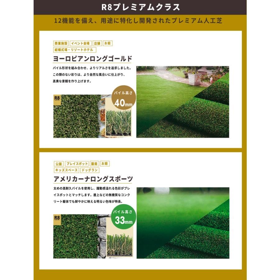 Amazon | 人工芝 リアリーターフ (R8 ゴールド（ヨーロピアンロング