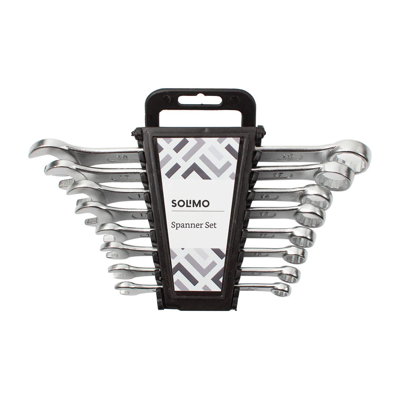 Amazon Brand - Solimo Carbon Steel Combination Spanner Set - Pack of 8