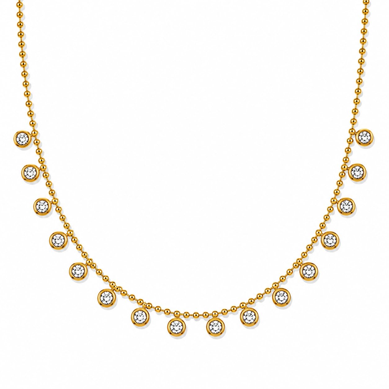 ridhvee crafting success RIDHVEE Anti-Tarnish Gold Plated Crystal Drop Necklace for Women & Girls | Elegant Bezel Set Stone Necklace | Skin Friendly Lightweight Fashion Jewellery | RV-AT-CPD-016-picture-22
