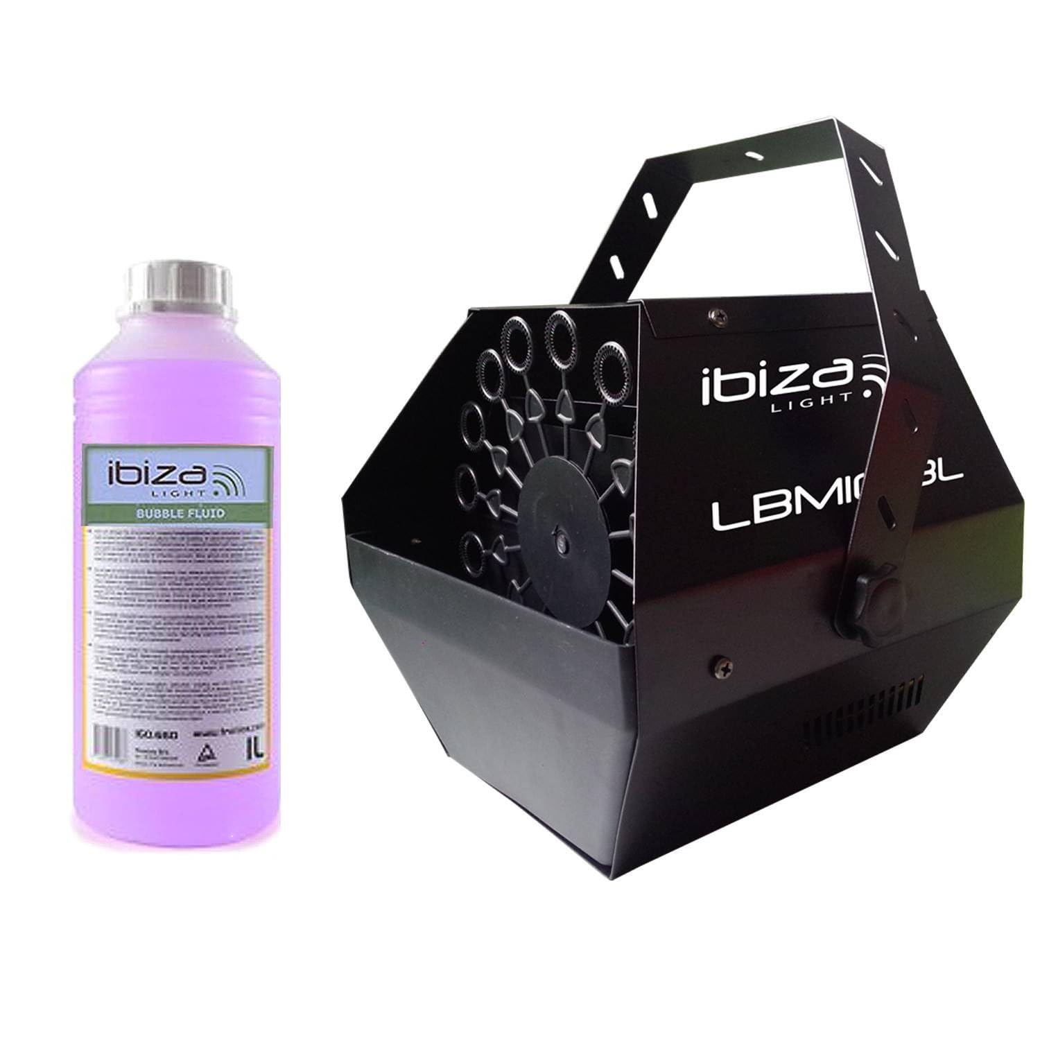 Machine à bulles Noir grand débit IBIZA LIGHT LBM-10 pour mariages, soirées, Dj, avec 1L de liquide