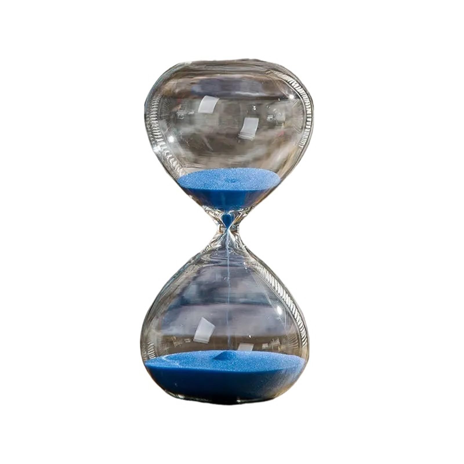 Minuterie de Sable en Verre 5/10/15/30/60 Minutes, Outil de Gestion du Temps, sablier en Verre, Ornements de Bureau, décoration de Maison pour Cuisine, Exercice(Blue,15min)