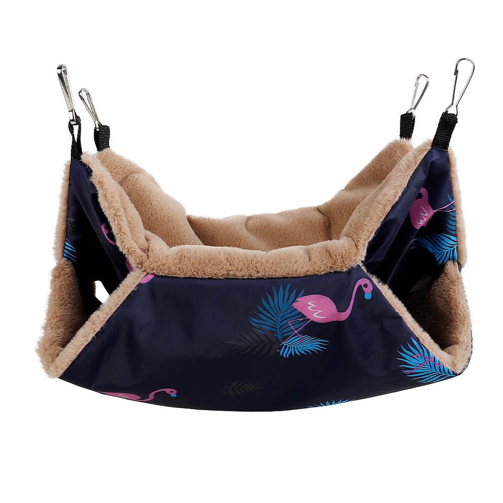 Teksome Navy Blue Flamingo 20*20Cm Ferret Hammock,2 In 1 Chinchilla Hammock | Ferret Hammock For Cage, Pet Hammock For Chinchillas, Ferrets, Rabbits, Guinea Pigs And Other Small Pets