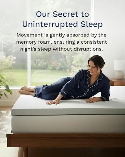 Miniatura 5 de ViscoSoft Dusk Cubre colchón de espuma viscoelástica de 3 pulgadas - Cubre colchón Queen, funda lavable, alivio del calor y del dolor de espalda,