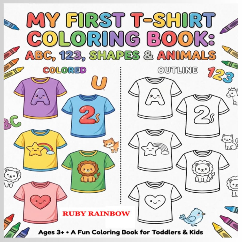 My First T-Shirt Coloring Book: ABC, 123, Shapes & Animals