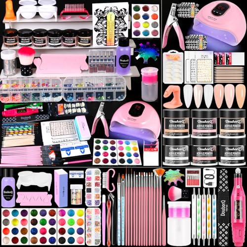 Acrylic Nail Kit with Drill and UV Light